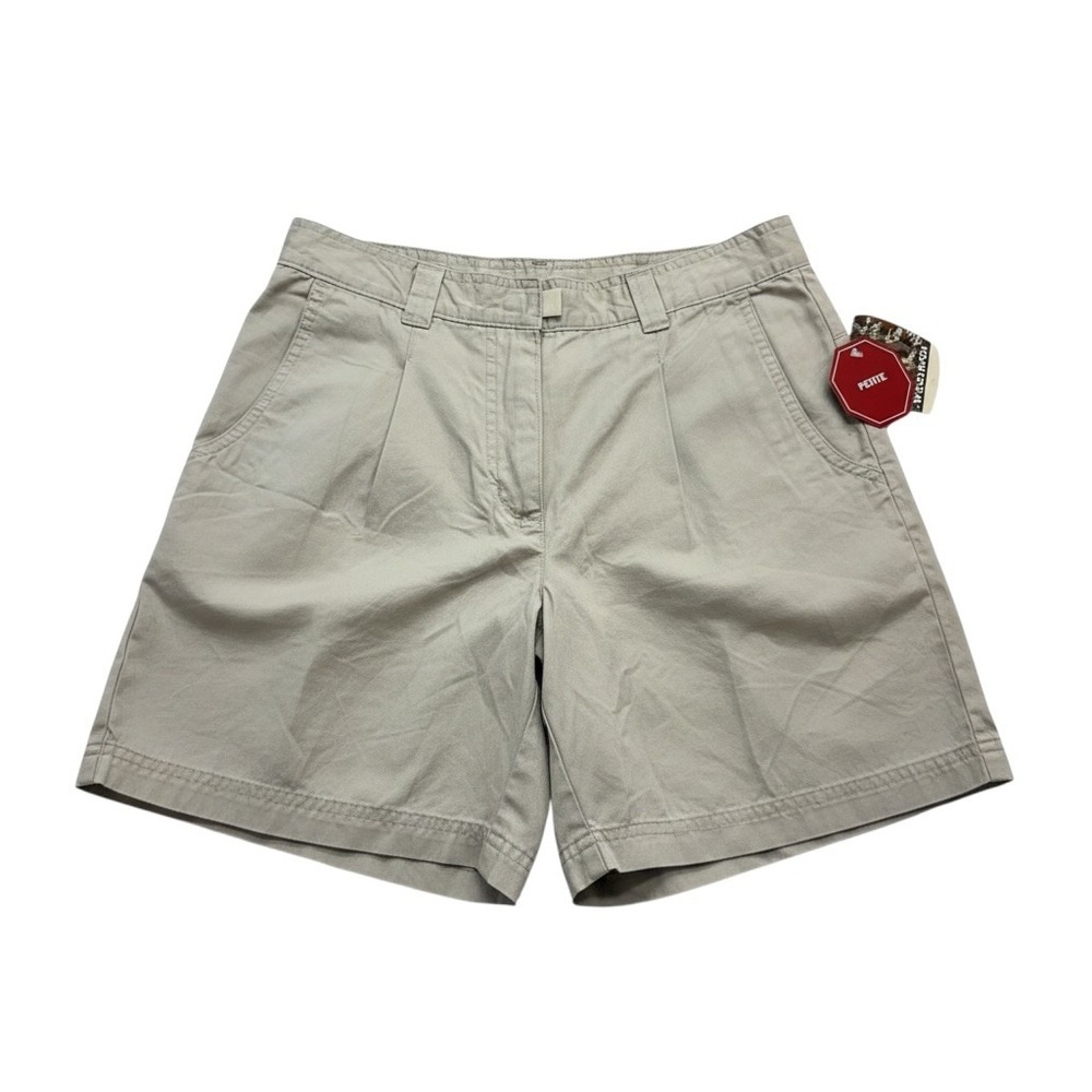 Woolrich Womens Shorts 4 Petite Kenna Stone Beige 100% Cotton Solid Chino Hiking